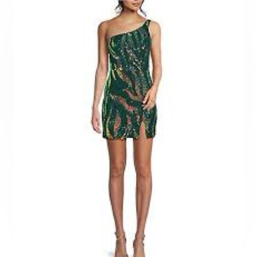 City Vibe Sequin One-Shoulder Bodycon Homecoming Dress Size 13 NWT